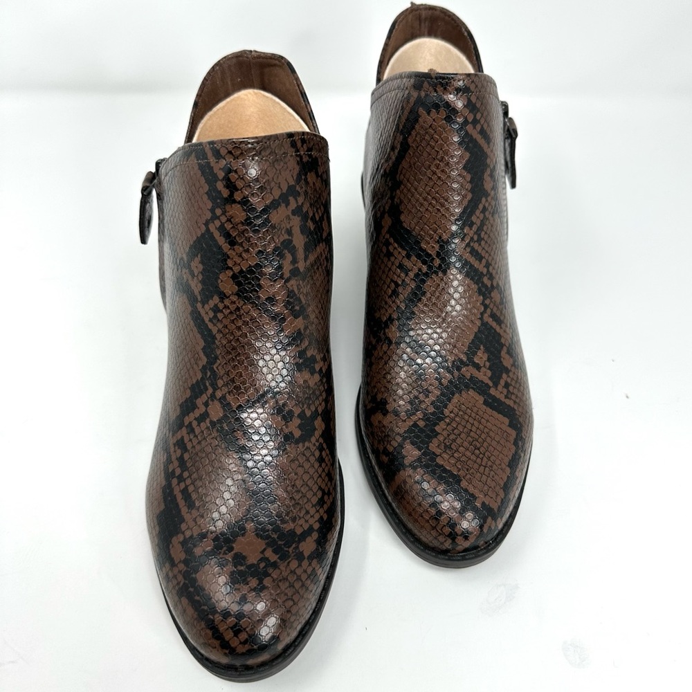 SO Angelfish Women's Brown Snake Ankle Boots - Picture 9 of 15
